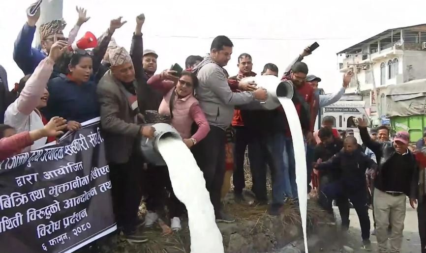 Read more about the article डीडीसीले तिरेन १ अर्ब, दूधको पैसा नपाउँदा किसान सडकमा